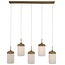 Light en Living Hanglamp 5L 117x10x27 cm DANIA houtprint naturel+touw crème
