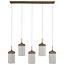 Light en Living Hanglamp 5L 117x10x27 cm DANIA houtprint naturel+touw crème