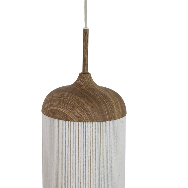 Light en Living Hanglamp 5L 117x10x27 cm DANIA houtprint naturel+touw crème