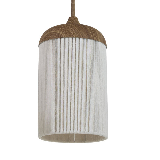Light en Living Hanglamp 5L 117x10x27 cm DANIA houtprint naturel+touw crème