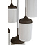 Light en Living Hanglamp 5L Ø50x32 cm DANIA houtprint donkerbruin+touw crème