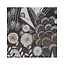 Light en Living Kap cilinder 20-20-15 cm FLORA zwart goud