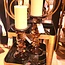 Light en Living Kaarsenhouder Ø11,5x23 cm ESTIVA glas amber+donker bruin
