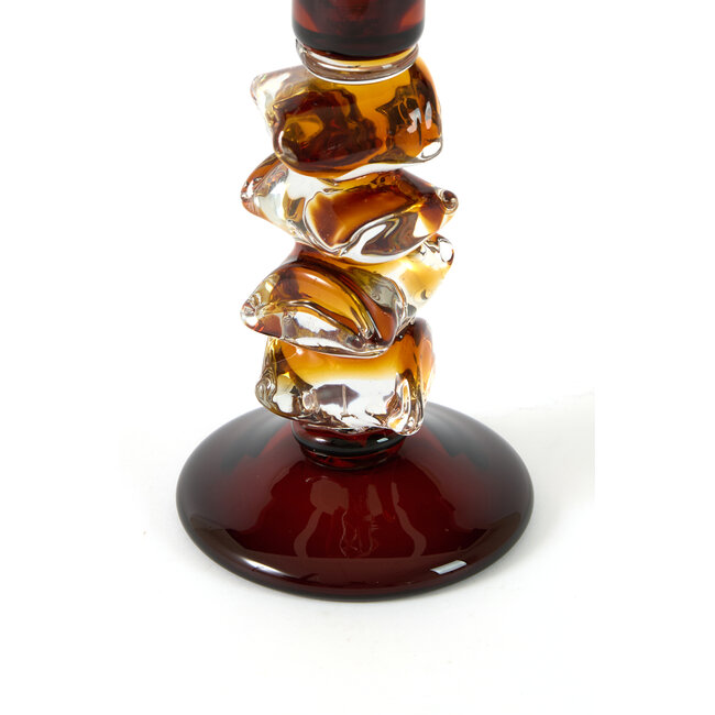 Light en Living Kandelaar Ø11x22 cm ESTIVA glas amber+donker bruin