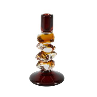 Light en Living Kandelaar Ø11x22 cm ESTIVA glas amber+donker bruin