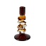 Light en Living Kandelaar Ø11x22 cm ESTIVA glas amber+donker bruin