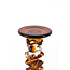 Light en Living Kaarsenhouder Ø11,5x23 cm ESTIVA glas amber+donker bruin
