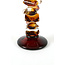 Light en Living Kaarsenhouder Ø11,5x23 cm ESTIVA glas amber+donker bruin