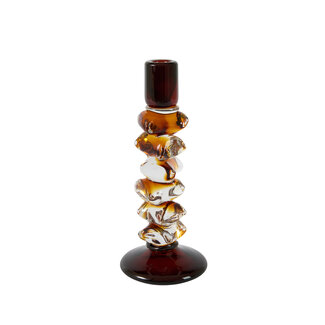 Light en Living Kandelaar Ø11,5x27,5 cm ESTIVA glas amber+donker bruin