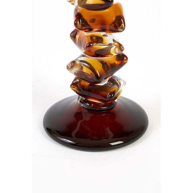 Light en Living Kandelaar Ø12x34 cm ESTIVA glas amber+donker bruin