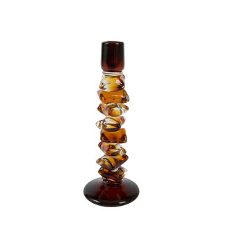 Light en Living Kandelaar Ø12x34 cm ESTIVA glas amber+donker bruin