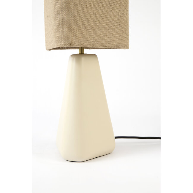 Light en Living Tafellamp 22x22x62 cm ZUWENA crème+linnen naturel