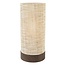 Light en Living Tafellamp Ø16x35 cm BRYLO hout print d bruin+linnen naturel