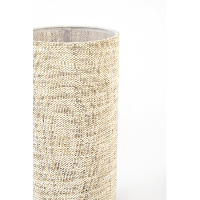 Light en Living Tafellamp Ø16x35 cm BRYLO hout print d bruin+linnen naturel