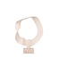 PTMD Ornament Vae Beige gegoten aluminium op travertin voet L