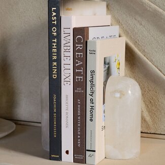 PTMD Boekensteun Louva Naturel alabaster – set van 2