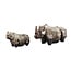 PTMD Ornament neushoorn Tarig Lichtbruin Keramiek S