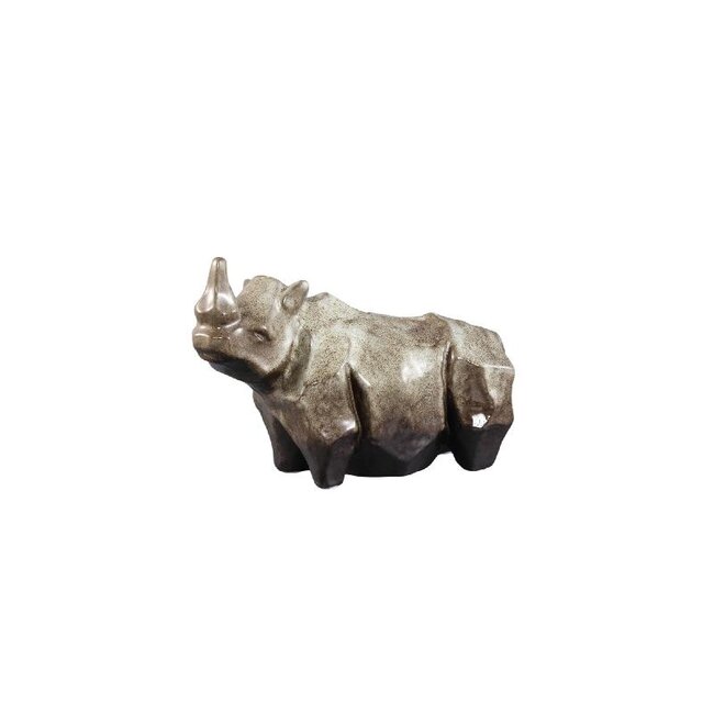 PTMD Ornament neushoorn Tarig Lichtbruin Keramiek S