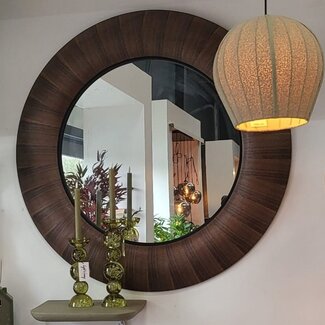 PTMD Spiegel Gezzy Natural wooden curl frame rond