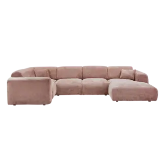 Woood CLOUD hoekbank links geweven chenille taupe / toze