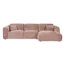 Woood CLOUD chaise longue rechts geweven chenille taupe / roze