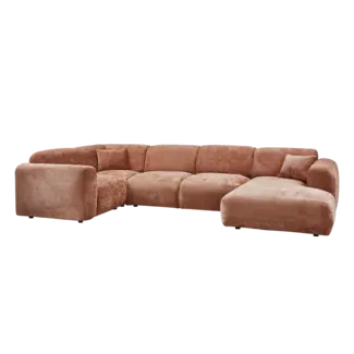Woood CLOUD hoekbank links geweven chenille terra