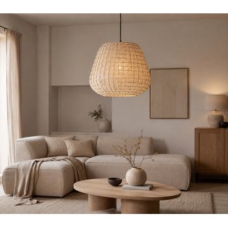 Light en Living Hanglamp Tayma Creme patroon L