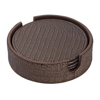 PTMD Onderzetters Rafal Brons vegan leer coaster rond