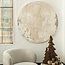 PTMD Wandpaneel Moti Creme canvas structuur rond S