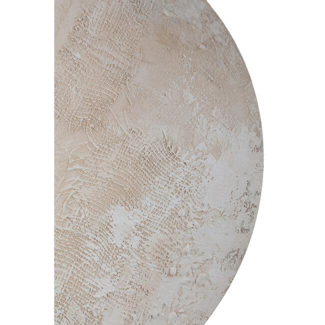 PTMD Wandpaneel Moti Creme canvas structuur rond L
