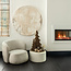 PTMD Wandpaneel Moti Creme canvas structuur rond L