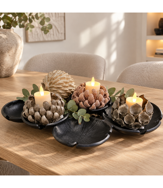 Light en Living Schaal 47x27x6,5 cm BABINE mat zwart
