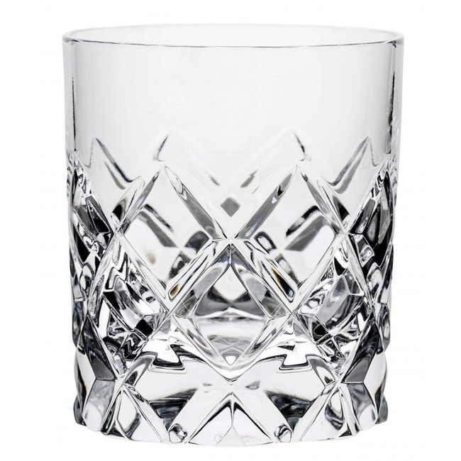 Orrefors kristallen whiskyglas met geometrisch slijpsel