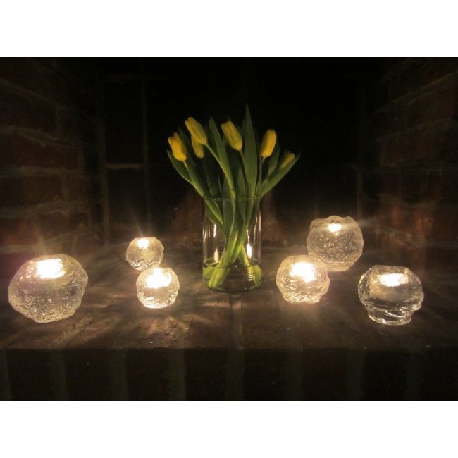 Kosta Boda waxinelichthouder set Snowballs