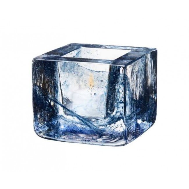 Blauer Teelichthalter aus Kristallglas Kosta Boda