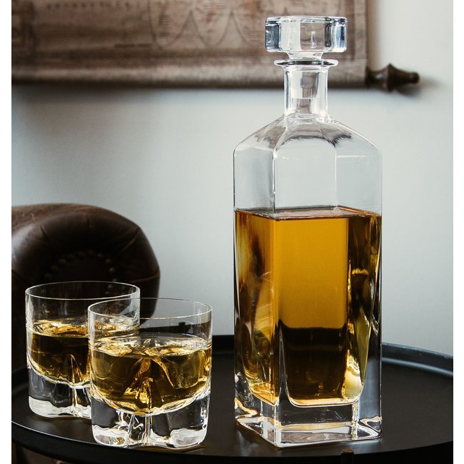 cascade Bouwen Vleien Kristal Whiskeykaraf +2 whiskeyglazen | Grote collectie glas cadeau's -  Kristal-Glas Leerdam