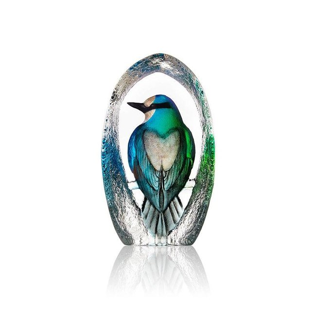 Kleurrijke glazen vogel van Mats Jonasson