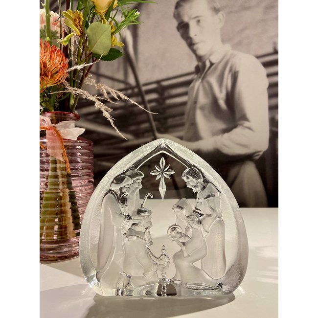 Mats Jonasson Weihnachtskrippe aus Kristallglas