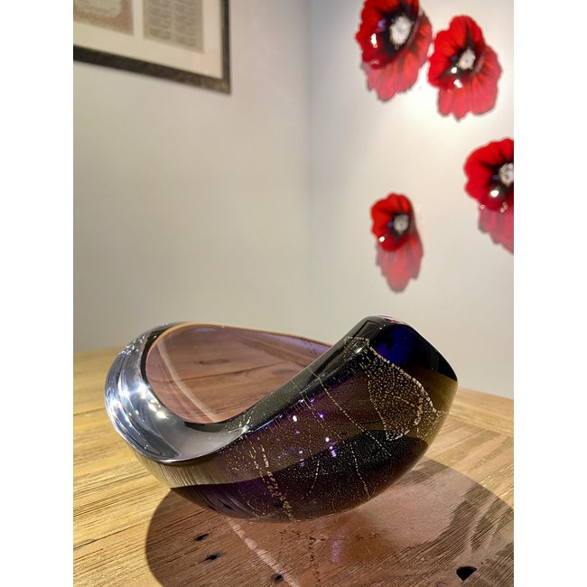 Leerdam glaskunst met bladgoud