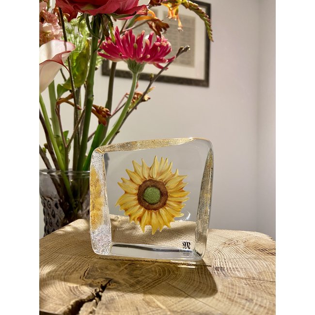 Robert Ljubez „Sonnenblume“ aus Kristallglas