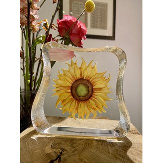 Mats Jonasson (Glaskunstenaar) „Sonnenblume“ aus Kristallglas