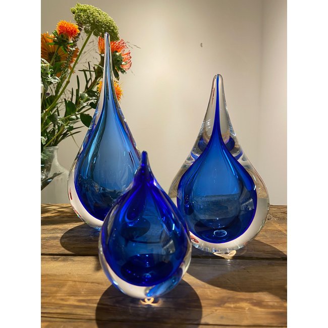 Prachtig gekleurde set Leerdam druppels | Grote collectie Kristal-Glas -  Kristal-Glas Leerdam