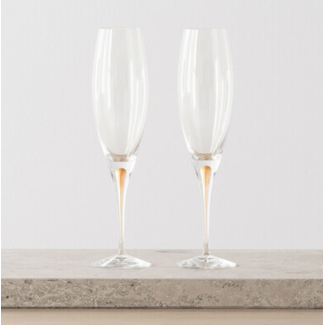 Erika Lagerbielke Orrefors champagneglas  Intermezzo Gold