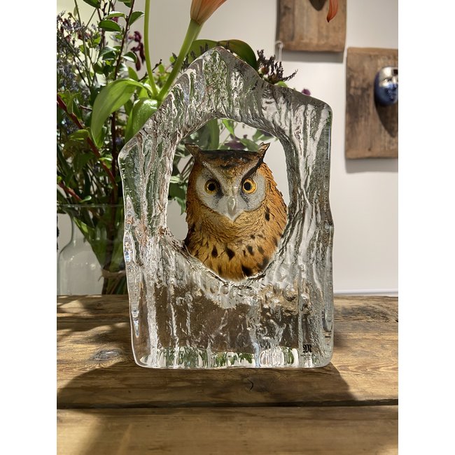 Mats Jonasson „Eule“ aus reinem Kristall