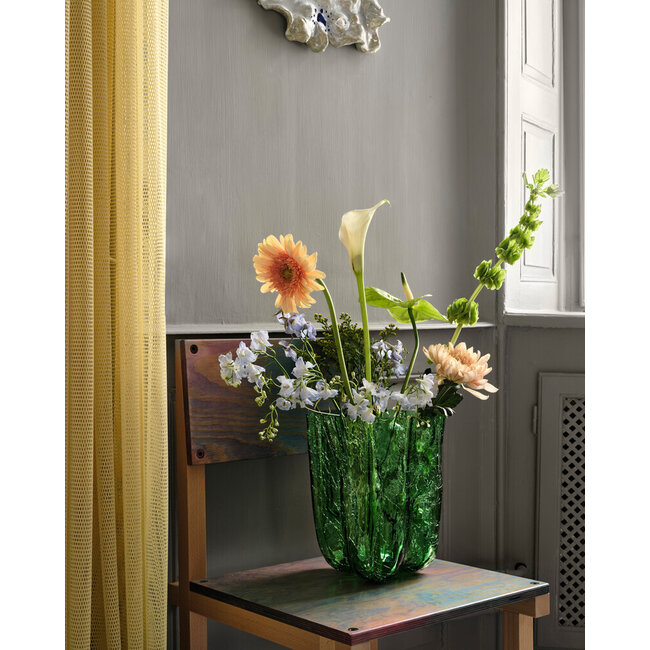 Kosta Boda Vase „Crackle“- grün
