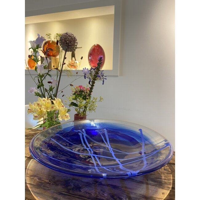 Kosta Boda Contrast schaal blauw