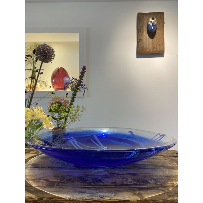 Kosta Boda Contrast schaal blauw