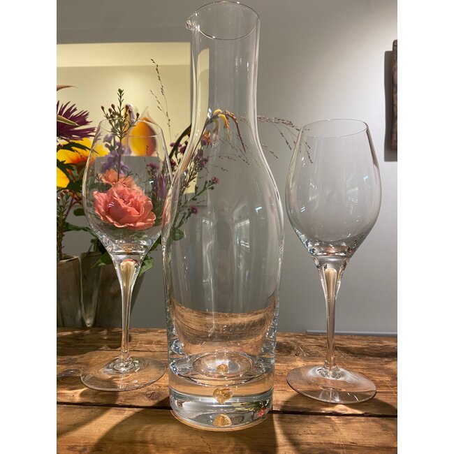 Kristallen karaf Intermezzo met gouden druppel