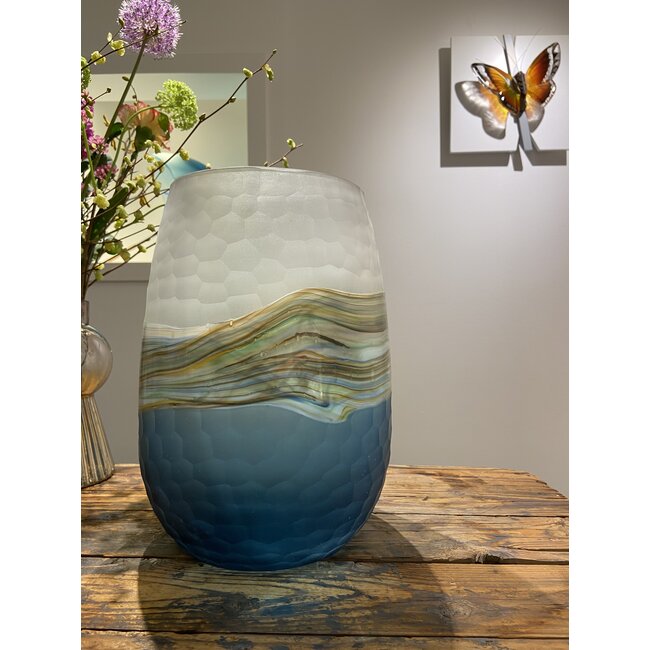 Zilte Zee – Handgeblazen Glazen Vaas