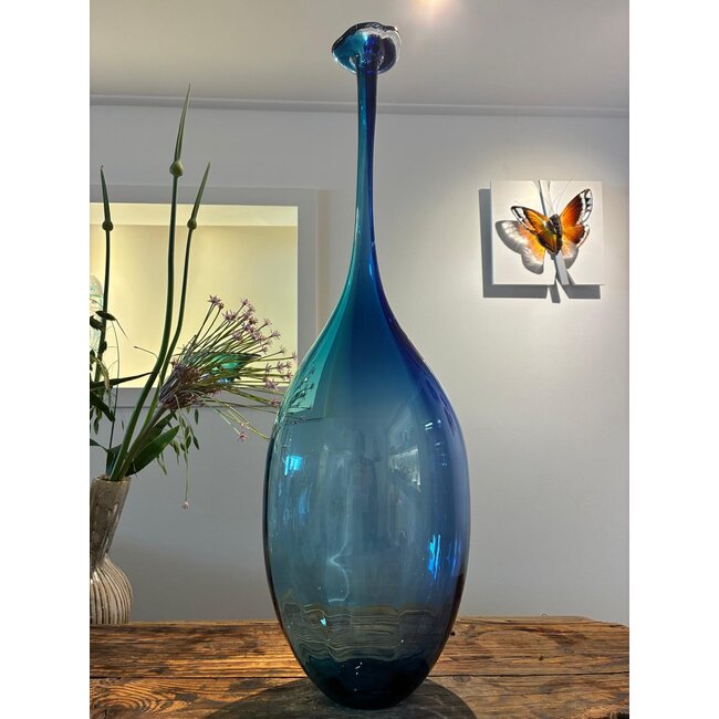 Fidji Ocean – Kristallen Fles van Kosta Boda, Ontwerp door Kjell Engman